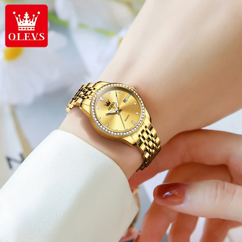 OLEVS Luxury Watches Elegant Gold Fashion