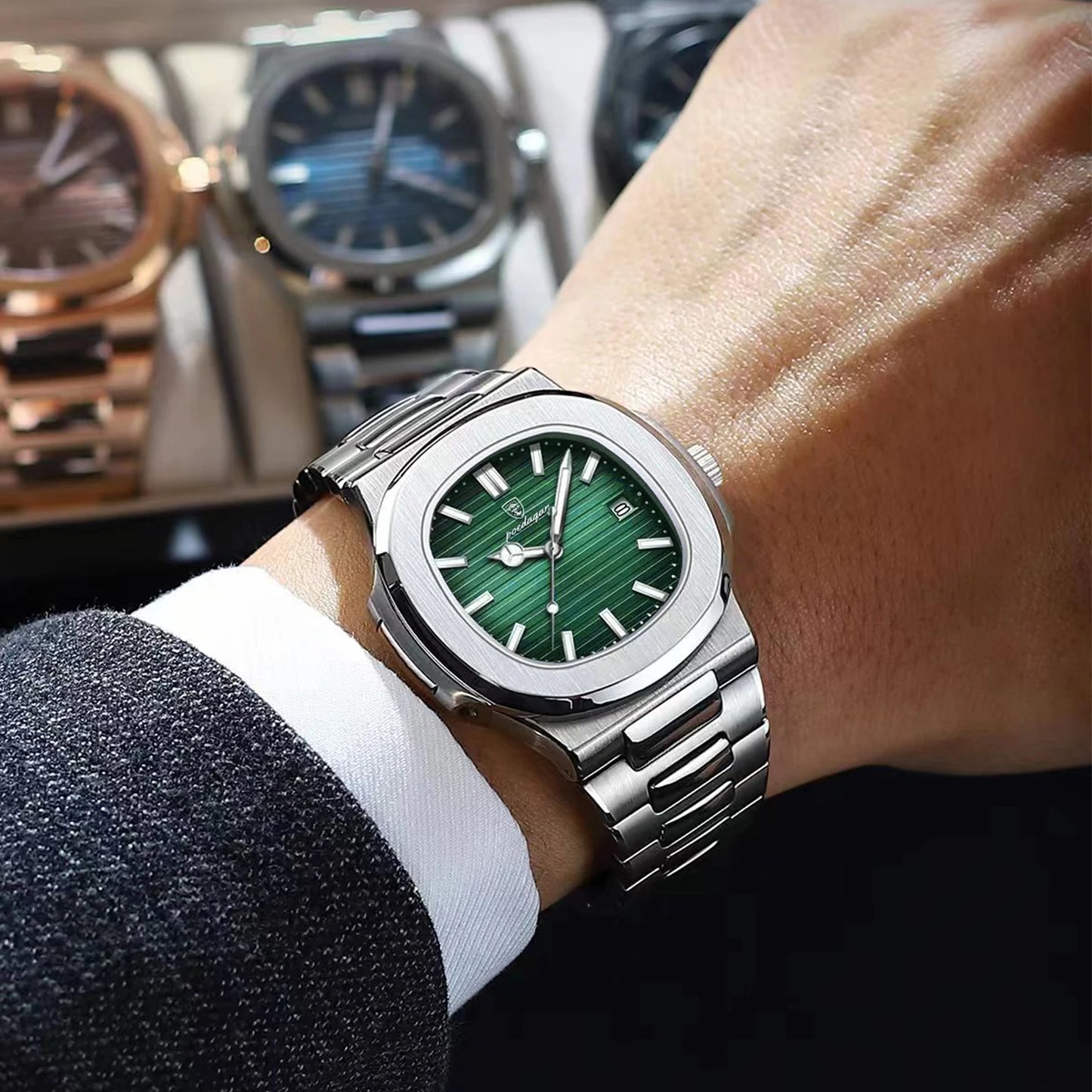 POEDAGAR Square Business Men Watch