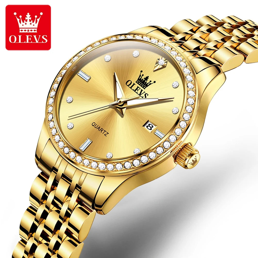 OLEVS Luxury  Watches Elegant Gold Fashion