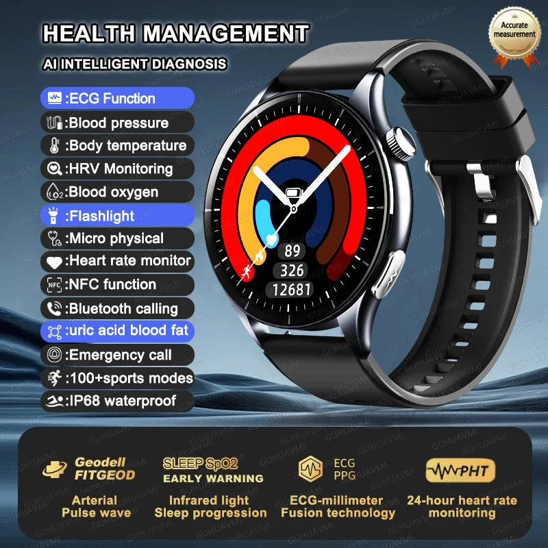 2025 New ECG+PPG Health Diagnosis Smartwatch
