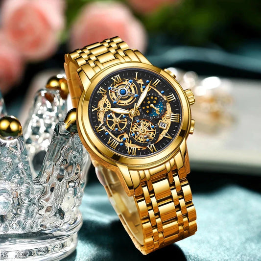 LIGE 2024 New Fashion Gold Women Watch