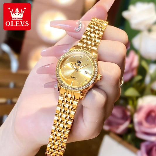 OLEVS Luxury  Watches Elegant Gold Fashion