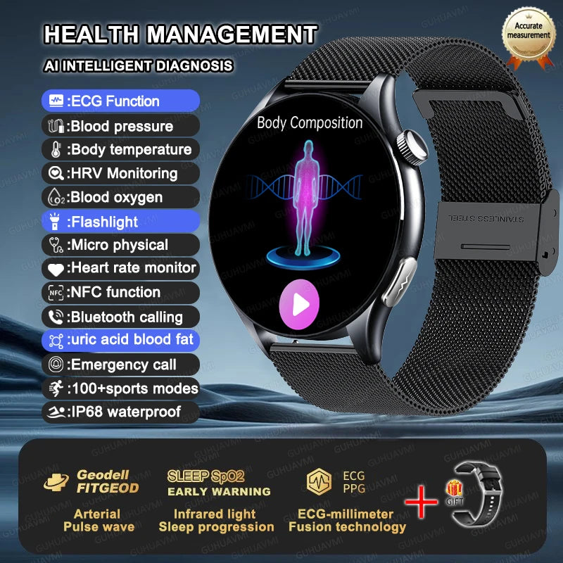 2025 New ECG+PPG Health Diagnosis Smartwatch
