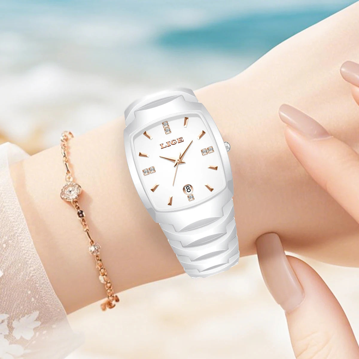 LIGE Fashion Luxury Woman Watch
