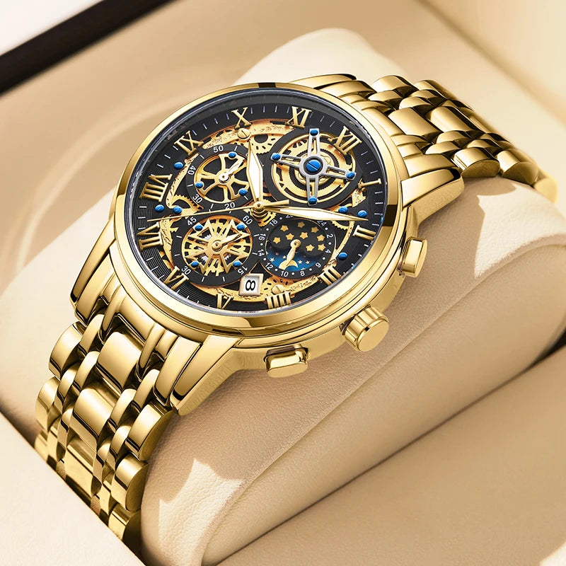 LIGE 2024 New Fashion Gold Women Watch