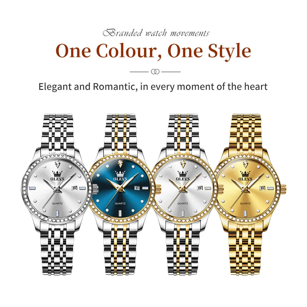 OLEVS Luxury  Watches Elegant Gold Fashion