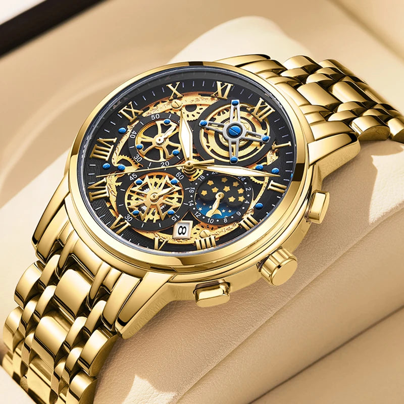 LIGE 2024 New Fashion Gold Women Watch
